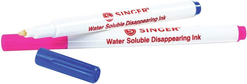SINGER 04371 Fine Point Disappearing Fabric Marking Pen, Pink and Blue, 2-Pack...