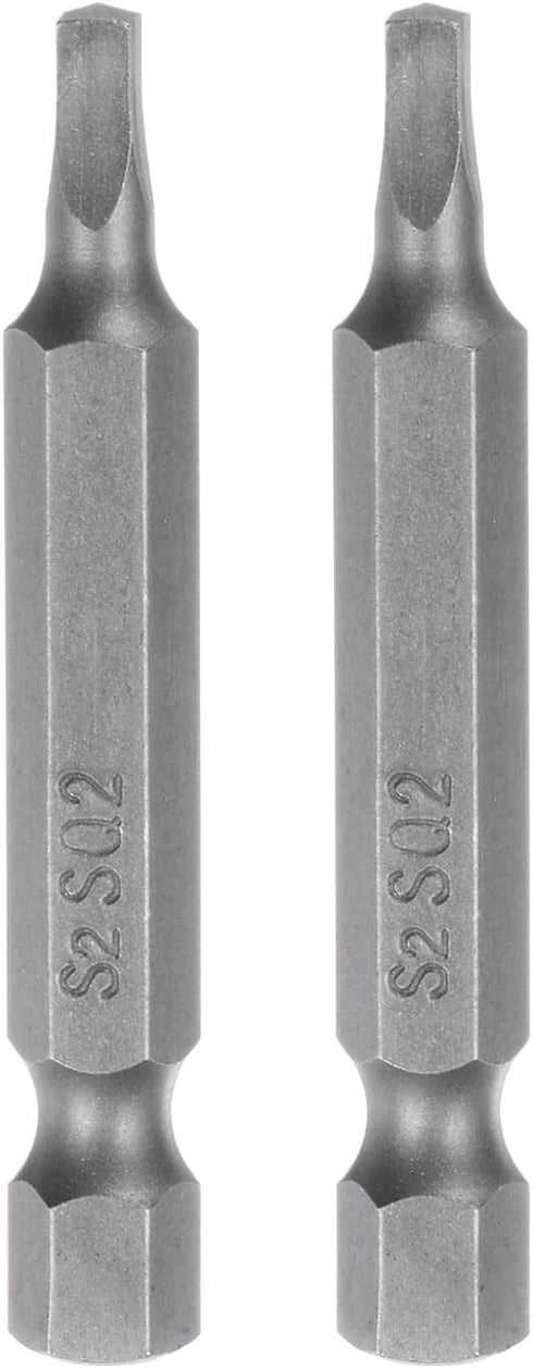 2pcs SQ2 Square Screwdriver Bit 1/4" Hex Shank 2" Length Magnetic Security Screw Driver Power Tool...
