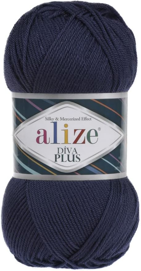 Alize Diva Plus Yarn, Silky and Mercerized Effect 100% Microfiber Acrylic, 100 Grams Crochet Yarn for Blanket, Amigurumi and All Craft, Turkish Ya...
