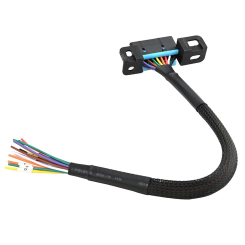 iKKEGOL Universal OBD2 OBD II 16 Pin J1962F Female to Open Cable Braid Dash Port Pigtail Fixed Wire Harness with Underdash Mount Bracket 30cm/12...