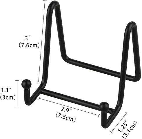 Plate Stands for Display - Iron Easel Stand Plate Holder Display Stand Picture Frame Stand for Pictures | Photo|Decorative Plate |Dish | Tabletop Art - 3 inch-Black