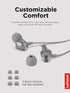 Lenovo - 300 Wired in-Ear USB-C Headphones - in-Line Microphone - USB-C Connectivity - Play & Pause Button - 3 Sizes Silicone Ear Tips Included, G...