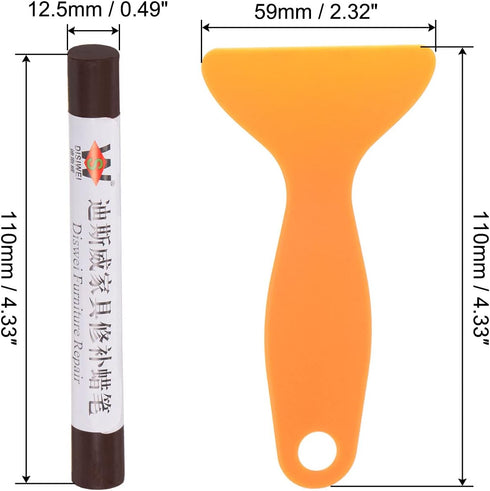 HARFINGTON Wax Filler Stick, 3pcs Wooden Repair Wood Wax Fill Sticks with Spatula Crayon Markers Furniture Touch Up Kit for Remover Scratches Scuf...