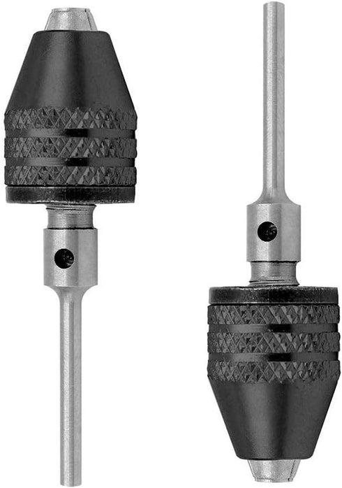 Mesee 2Pcs Keyless Mini Jaw Drill Chuck Collet Conversion Adapter, 0.3-3.4mm Capacity Chucks Converter Electric Grinding Drill Bit Tool for Woodwo...
