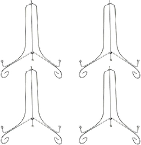Artliving (4 pack 8" Iron Large Plate Stand, Silver Iron Easel Plate Display Photo Holder Stand, Displays Picture Frames, Cookbooks, Decorative Pl...