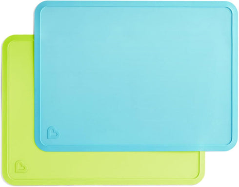 Munchkin® Spotless™ Silicone Placemats for Kids, 2 Pack, Blue/Green...