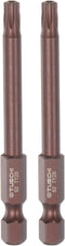2pcs T25 Torx Bit 1/4" Hex Shank 3" Length Magnetic Security Star Screwdriver Power Tool, Red...
