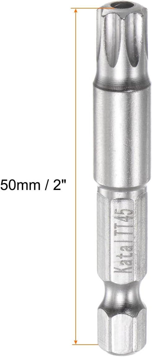 TT45 Star 7 Point Screwdriver Bit 1/4" Hex Shank 2" Length Magnetic Security Torx Screw Driver Power Tool...
