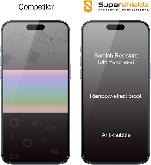Supershieldz (3 Pack) Designed for iPhone 15 Pro Max (6.7 inch) Tempered Glass Screen Protector, Anti Scratch, Bubble Free......