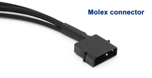Molex to 4 Pin Fan Adapter for 3 Pin 4 Pin PC Case 12V Cooling Fans Molex to Fan Splitter Power Cable, 13 inch (1 Pack(1 to 4))...