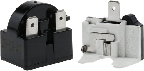 1PCS QP-02-4.7 Ohm PTC Refrigerator Start Relay 3 Pin Refrigerator Start Relay And 1PCS Refrigerator Overload Protector 1/2 HP......