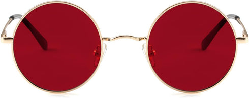 John Lennon Glasses Small Round Polarized Sunglasses for Women Men Hippie Retro Circle Red Sunglasses - 45MM...