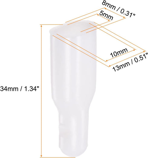 10pcs Umbrella Tail Beads 10x5mm Hole Dia 34mm Length PP Plastic Umbrella Bone Cover for Double Bone Umbrella Cover Parts, Grey...