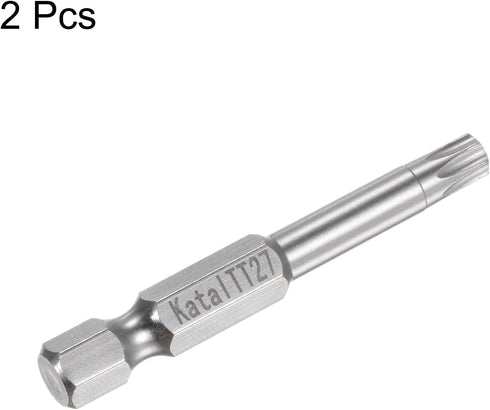 2pcs TT27 Star 7 Point Screwdriver Bit 1/4" Hex Shank 2" Length Magnetic Security Torx Screw Driver Power Tool...