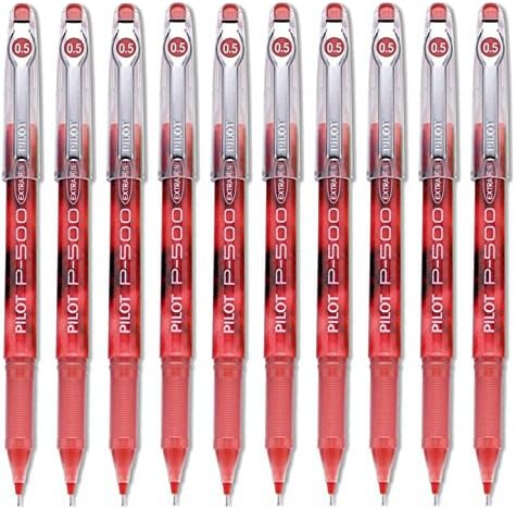Pilot Precise P-500 Gel Rolling Ball Pen, Extra Fine 10 Pens (Red)...
