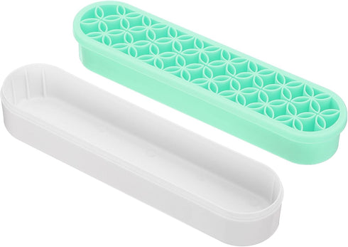 PATIKIL Diamond Painted Pen Holder, Silicone Makeup Brush Holder Multi-Purpose Cosmetic Storage Box Desktop Organizer for Art Craft, Green...