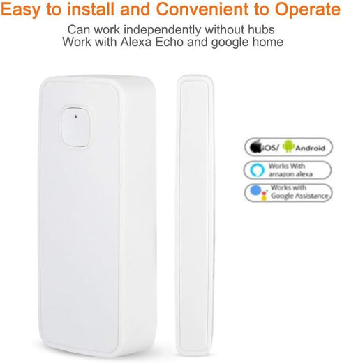 Smart Door&Window Sensor Alarm Compatible with and Google Home Tuya 45m 2.4g Control by app for Home Security...