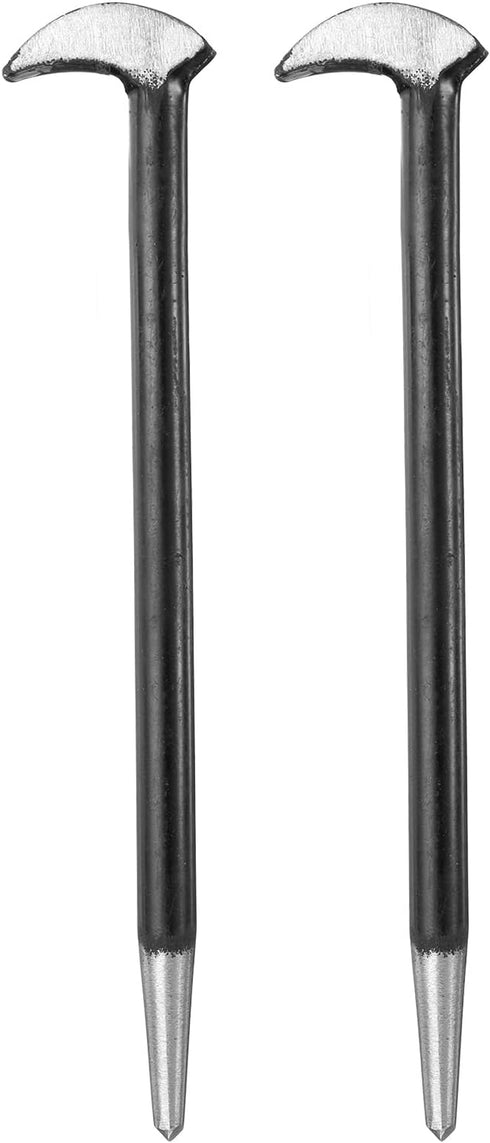 2pcs Rolling Head Pry Bar 6" Length 0.3" Rod Dia Carbon Steel Lady-foot Leverage Bar Heel Line Up Pry Bars for Automotive Mechanics Aligning & Pry...