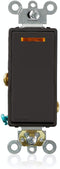 Leviton 5631-2E 20-Amp 120-Volt Decora Plus Rocker Lighted Handle, Illuminated OFF Single-Pole AC Quiet Switch, Black, Image......