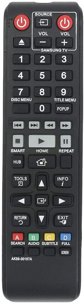 AK59-00167A Remote fit for Samsung Smart 3D Blu-ray DVD Player...