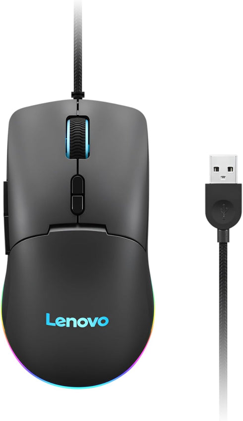 Lenovo M210 RGB Wired Gaming Mouse for PC, Laptop, Computer with Windows & Chrome OS - 3 Zone RGB, 8000 DPI Adjustable Sensor, 7 Programmable Butt...