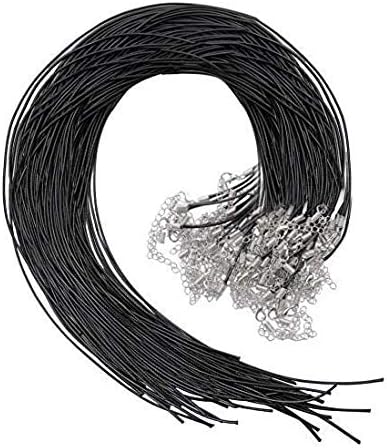 Selizo 50Pcs Necklace Cord Black Waxed Cotton Cord for Necklace Making and Bracelet Making...