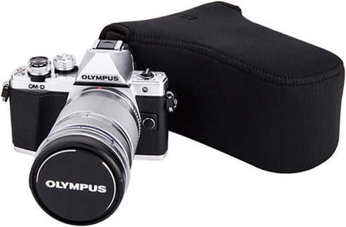 JJC Black Ultra Light Neoprene Camera Case for Fujifilm Fuji X-T100 X-T30 X-T20 X-T10 +50-200mm/50-230mm Lens, Pouch Bag for Olympus E-PL8 E-M5II ...