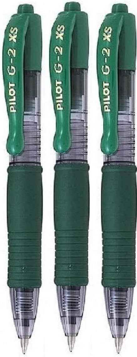 Pilot G2 Pixie Green Pilot G2 Pixie Rollerball Pen 0.7mm Nib Tip 0.39mm Line Width Mini Gel Ink Retractable 207 (Pack of 3)...