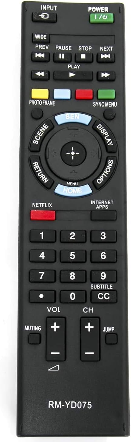 RM-YD075 Remote Control Replacement for Sony LCD LED HDTV TV 149000911 KDL-40W590B KDL-40W600B KDL-48W600B KDL-55EX645 KDL-60EX645 RMYD103...