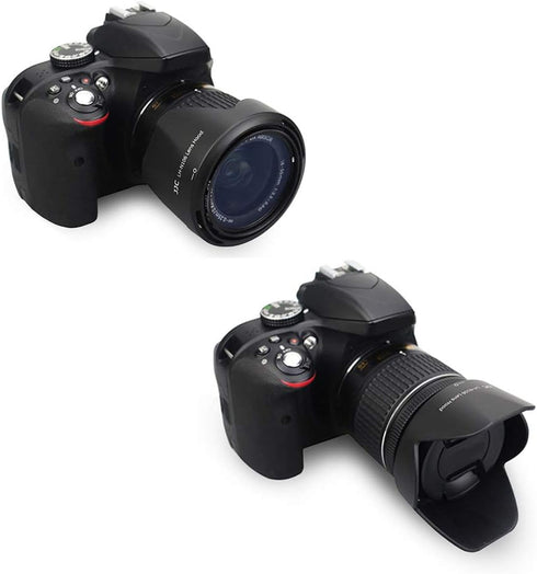 Camera Lens Hood JJC Lens Shade for Nikon AF-P DX NIKKOR 18-55mm f/3.5-5.6G VR Lens & Nikon 1 NIKKOR VR 10-100mm f/4-5.6 Lens Replaces Nikon HB-N1...