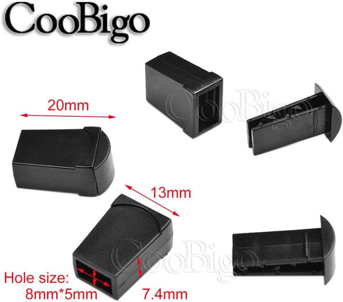 25pcs Zip Clip Buckle Zipper Pulls Cord Rope Ends Lock Black for Paracord FLC135-B...