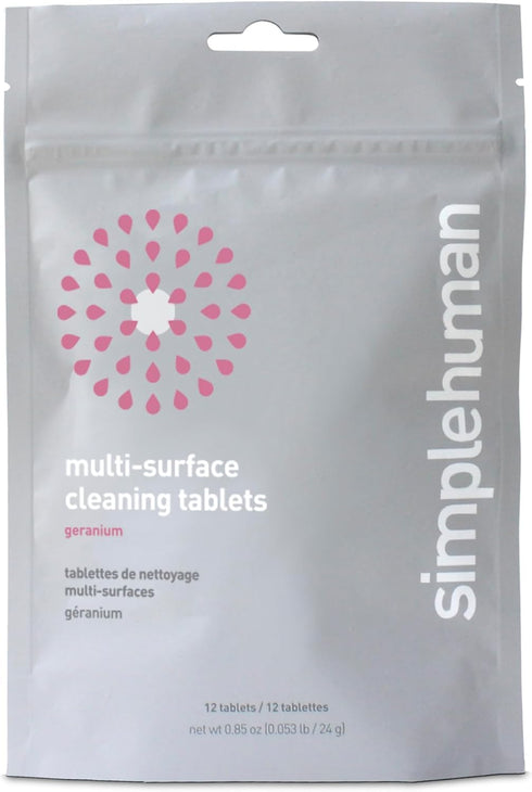 simplehuman multi-surface cleaning tablets, geranium, 12 tablets (yields 6 oz cleaner each)...