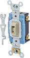 Leviton 1201-2IL 15 Amp, 120/277 Volt, Toggle Locking Single-Pole AC Quiet Switch, Extra Heavy Duty Grade, Self Grounding, Ivory, Image......