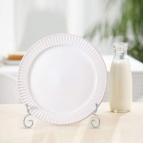 Artliving Metal Plate Stands for Display - 8-Inch Adjustable Easel Holders for Decorative Plates, Picture Frames and Cookbooks - Silver (2-Pack)...