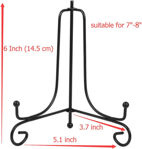 (2 pack)Iron Display Stand, Black Iron Easel Plate Display Photo Holder Stand, Displays Picture Frames, Cookbooks, Decorative Plates, Tablets and ...