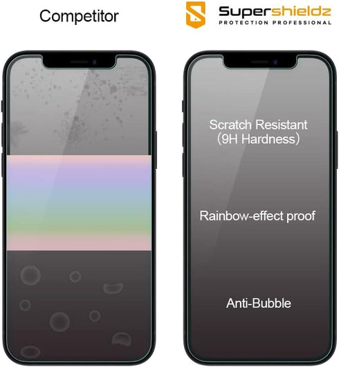 Supershieldz (2 Pack) Anti Glare (Matte) Tempered Glass Screen Protector Designed for iPhone 14 (6.1 inch) + Camera Lens, Anti Fingerprint, Anti S...