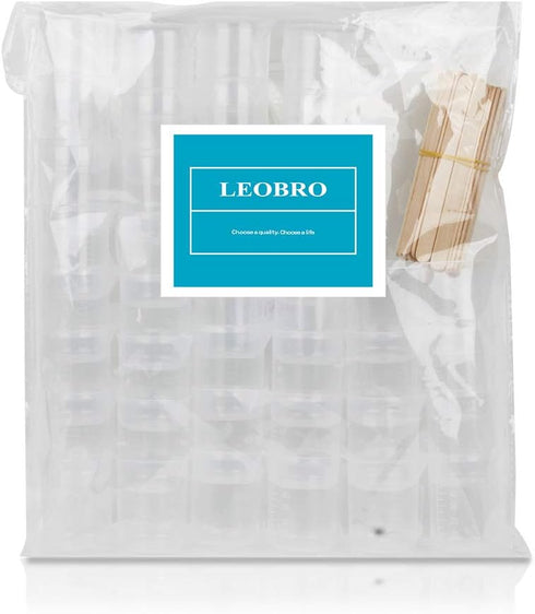 LEOBRO 50ml/1.7oz Epoxy Mixing Cups, 38PCS Graduated Epoxy Resin Cups, Pouring Cup, Plastic Beakers Measuring Cup for Resin, Epoxy, Acrylic Paint,...