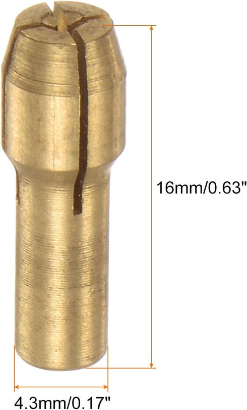 15pcs Brass Collet 0.5mm Brass Drill Chucks Mini Electric Grinder Quick Change Drill Chuck Bit Sets for Rotary Tools, 4.3mm Shank Diameter...