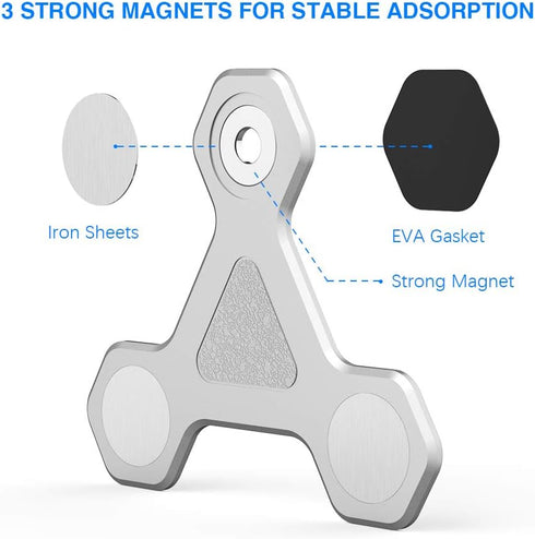 xcivi Monitor Side Mount Magnetic Bracket - Laptop Duo Screen Mount & Smartphone Holder (Silver)...