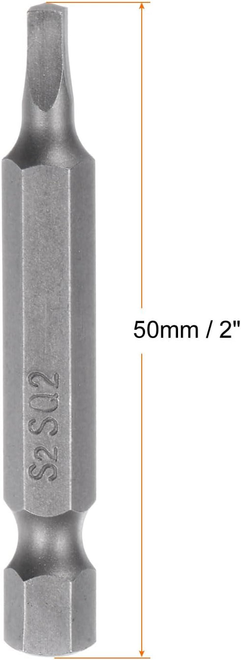 2pcs SQ2 Square Screwdriver Bit 1/4" Hex Shank 2" Length Magnetic Security Screw Driver Power Tool...