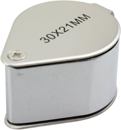 iKKEGOL 30 X 21mm Glass Jeweler Loupe Loop Eye Magnifier Magnifying Magnifier Metal Body Silver...