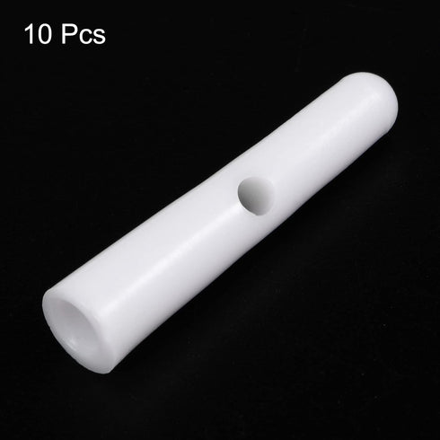 10pcs Umbrella Tail Beads 4.6mm Hole Dia 35.7mm Length PP Plastic Umbrella Bone Cover for Folding Umbrella Cover Parts, White...