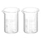 PATIKIL 2Pcs 5ml Low Form Glass Beaker, 3.3 Borosilicate Glass Graduated Printed Scale Measuring Cups with Spout for Kitchen Lab Liquids...