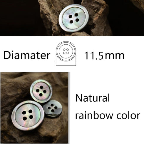 20 Pieces Genuine Black Mother of Pearl Buttons for Shirts Dresses Polo DIY Craft (Diameter 11.5MM)...