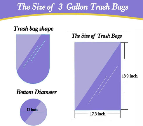 3 Gallon 80pcs+10pcs (Fit 3-3.2 Gal) Small Clear Trash BagsPlastic Strong Clear Garbage Bags,Bathroom Trash Can Bin Liners,Waste Basket Liner,Fit ...