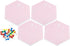 PATIKIL Hexagon Felt Board Tiles, 4 Pack Self Adhesive Mini Moon Wall Pin Bulletin Board with Push Pins for Photos Memos Home Office Decor, Pink...