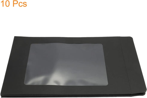 PATIKIL Full Face Window Envelopes 10 Pack A4 Clear Single Sided for Mailing Statement Photos Catalogs, Black...