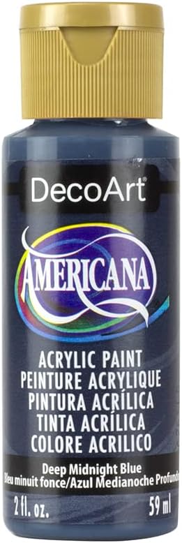 DecoArt Americana Acrylic Paint, 2-Ounce, Deep Midnight Blue...