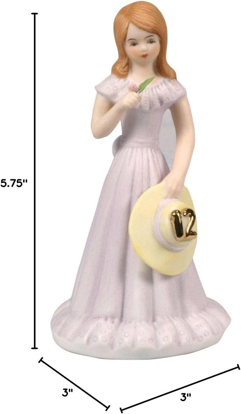 ENESCO Growing Up Girls “Brunette Age 12” Porcelain Figurine, 5.75”...