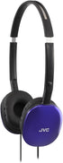 JVC Blue Flat and Foldable Colorful Flats On Ear Headphone with 3.94 foot Gold Plated Phone Slim Plug HAS160A...